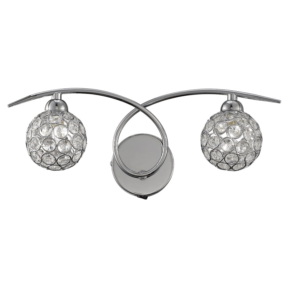 Modern Crystal Glass Wall Light In Chrome Finish F2308/2