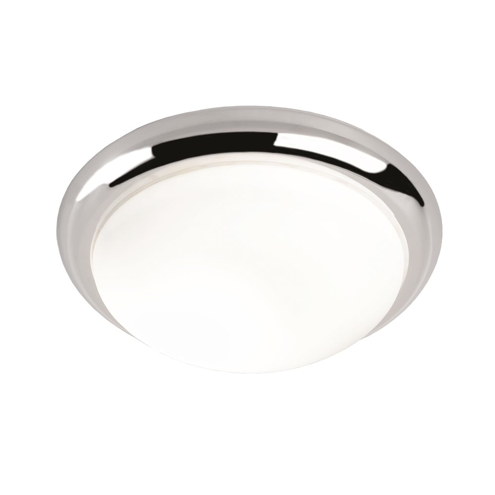 Small Flush Ceiling Light In Chrome Finish With Matt White Glass CF5759