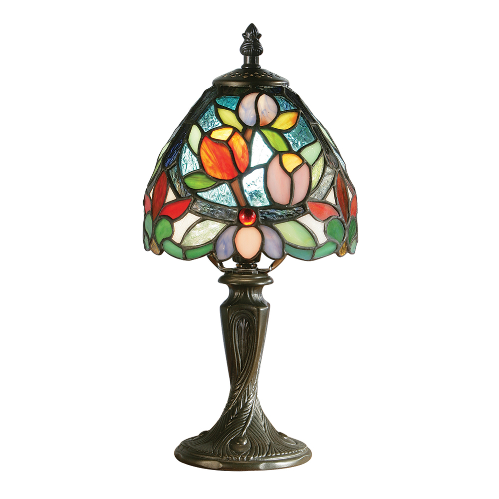 Sylvette Classic Tiffany Mini Table Lamp With Coloured Shade 64331