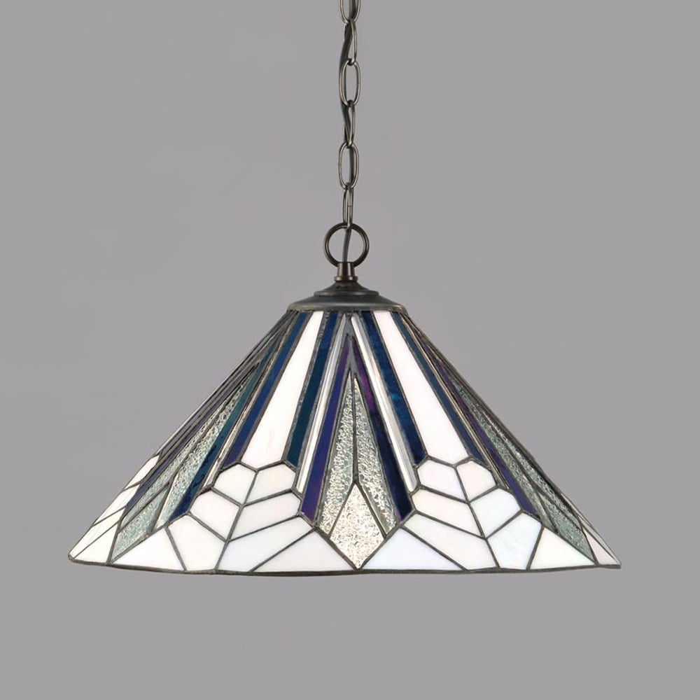 Astoria Tiffany Medium Ceiling Pendant Light In Art Deco Style 63937