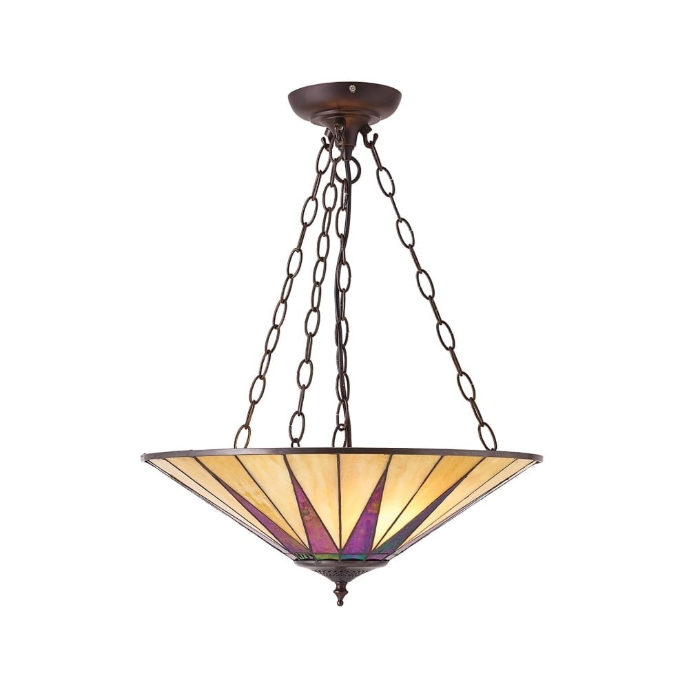 Dark Star Tiffany Pearly Cream Glass Inverted Ceiling Pendant Light 70754
