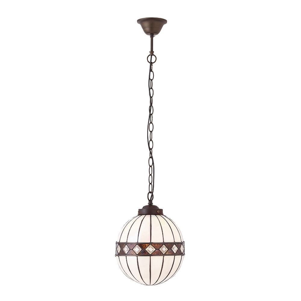 Fargo Tiffany Small Globe Ceiling Pendant Light In Art Deco Style 67044