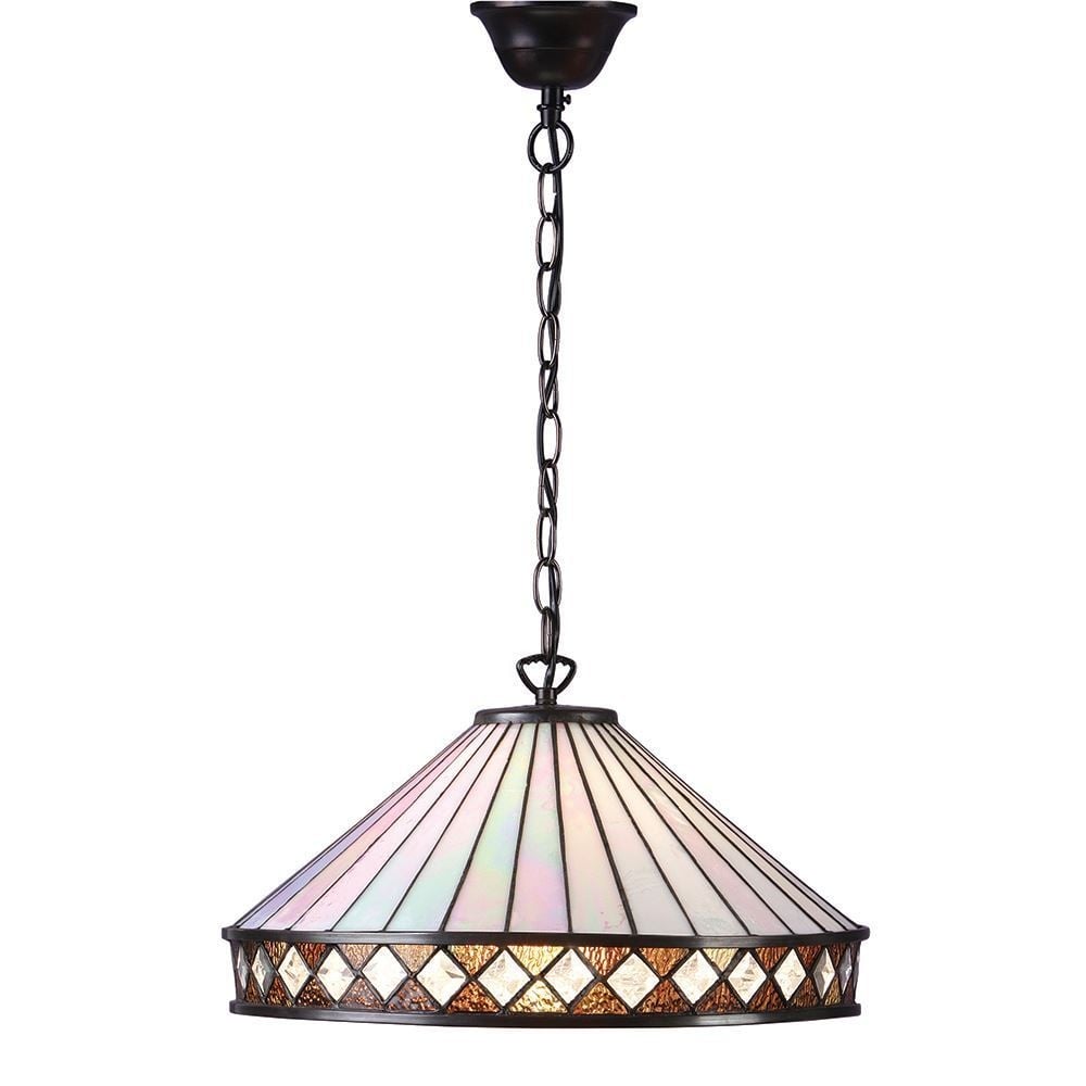 Fargo Tiffany Large Ceiling Pendant Light In Art Deco Style 64147