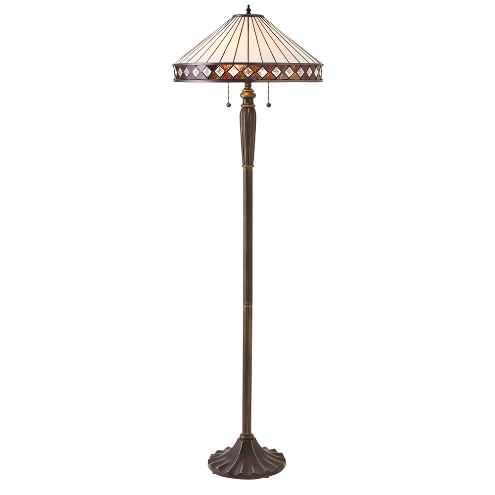 Fargo Tiffany 2 Light Floor Lamp In Art Deco Style 70936