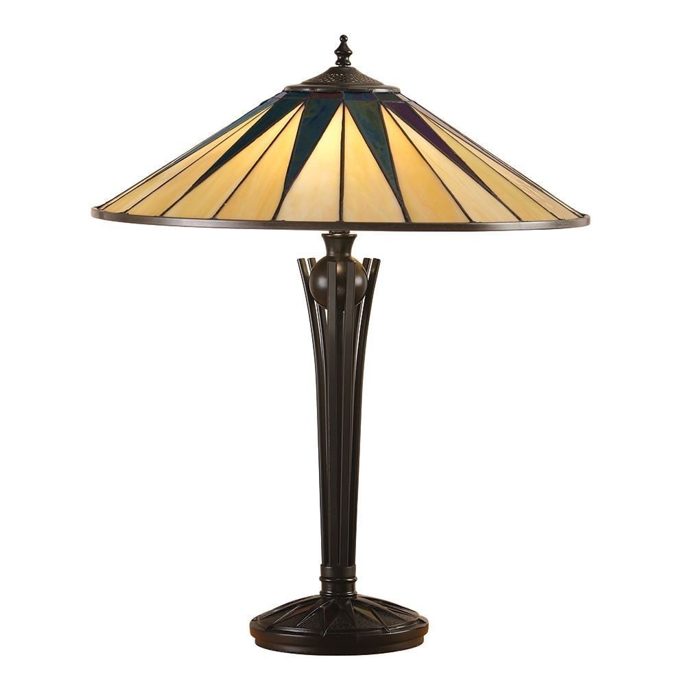 Dark Star Tiffany Pearly Cream Glass Table Lamp 64045