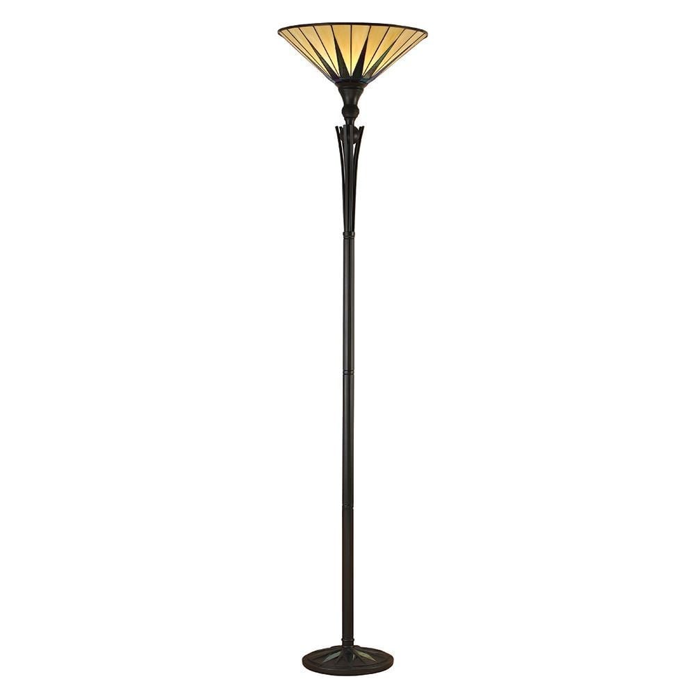 Dark Star Tiffany Pearly Cream Glass Uplight Floor Lamp 64042