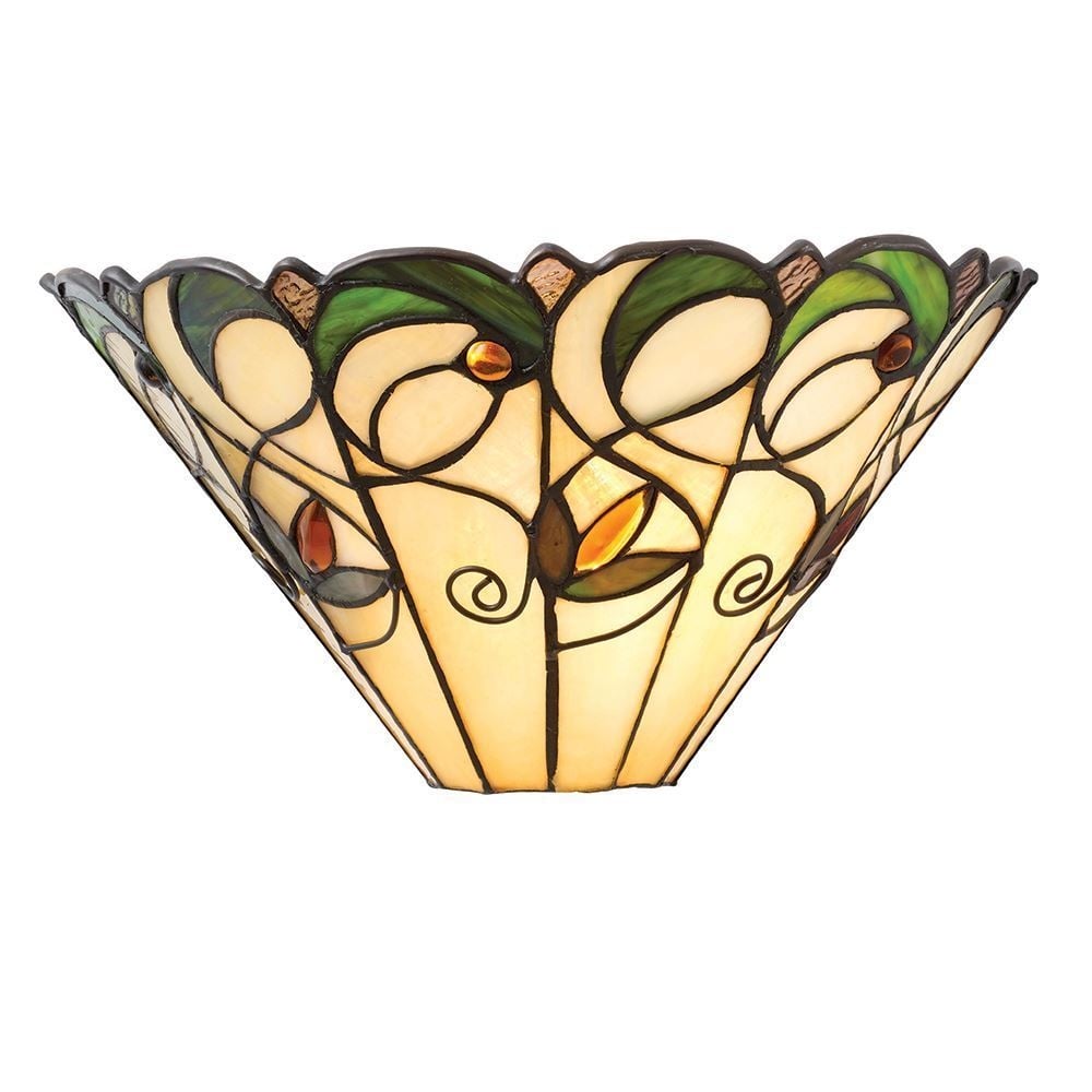 Jamelia Classic Tiffany Wall Light With Amber Glass Beads 64198