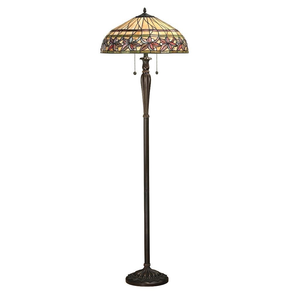 Ashstead Tiffany 2 Light Floor Lamp In Autumnal Colours 63912