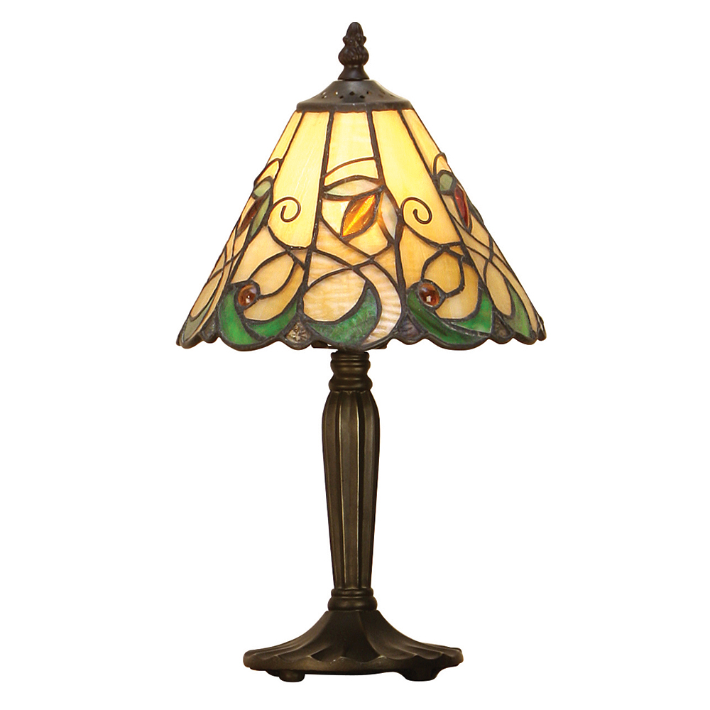 Jamelia Tiffany Intermediate Table Lamp With Amber Glass Beads 64196