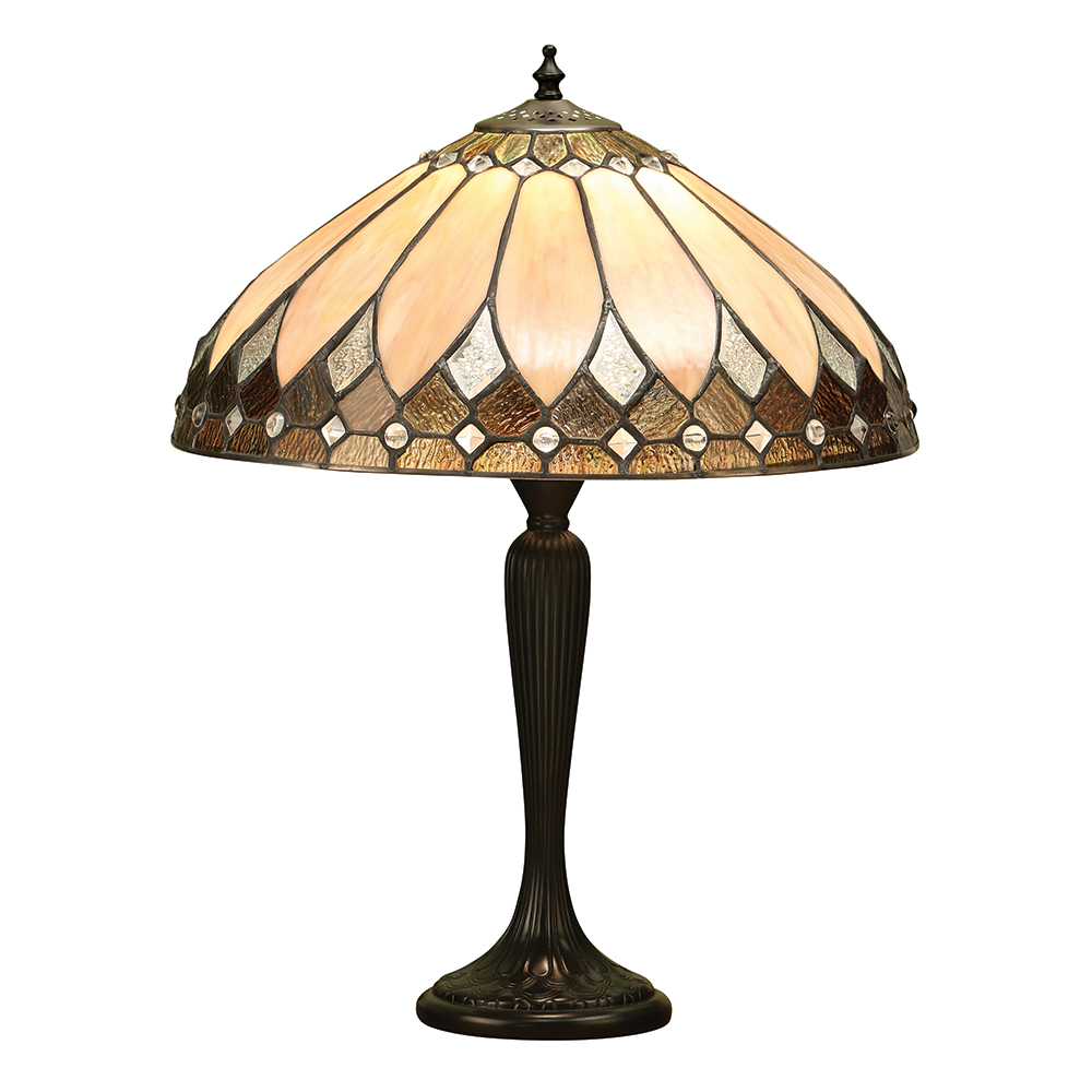 Brooklyn Tiffany Medium Table Lamp With Rich Cream Art Glass 63982