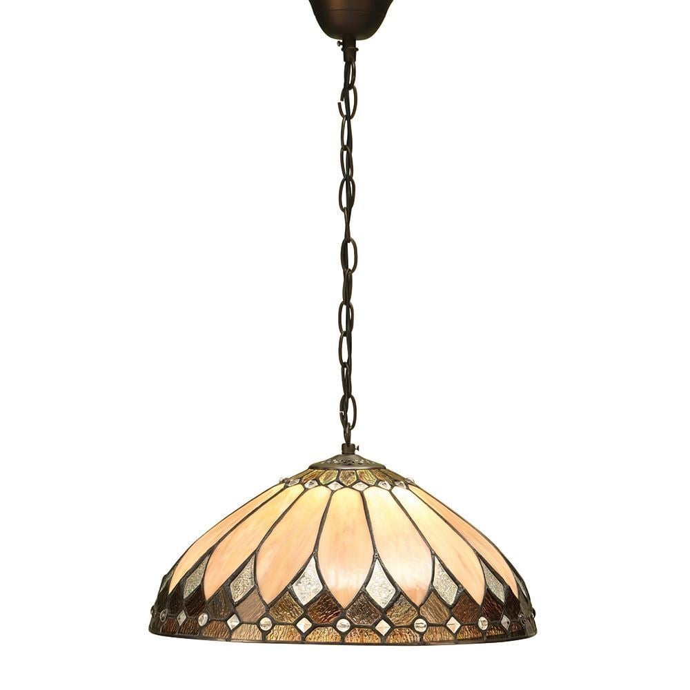 Brooklyn Tiffany Medium Ceiling Pendant Light With Rich Cream Art Glass 63977