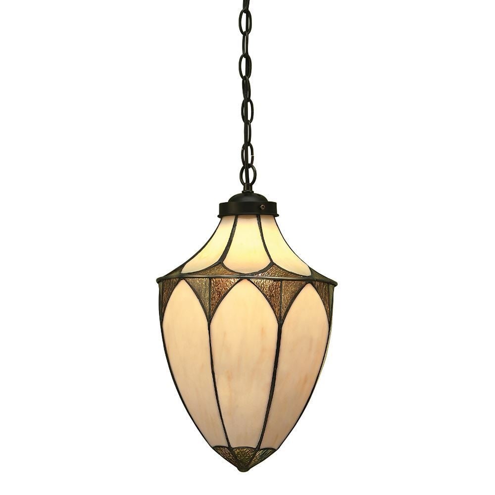 Brooklyn Tiffany Medium Acorn Ceiling Pendant Light With Rich Cream Art Glass 63974