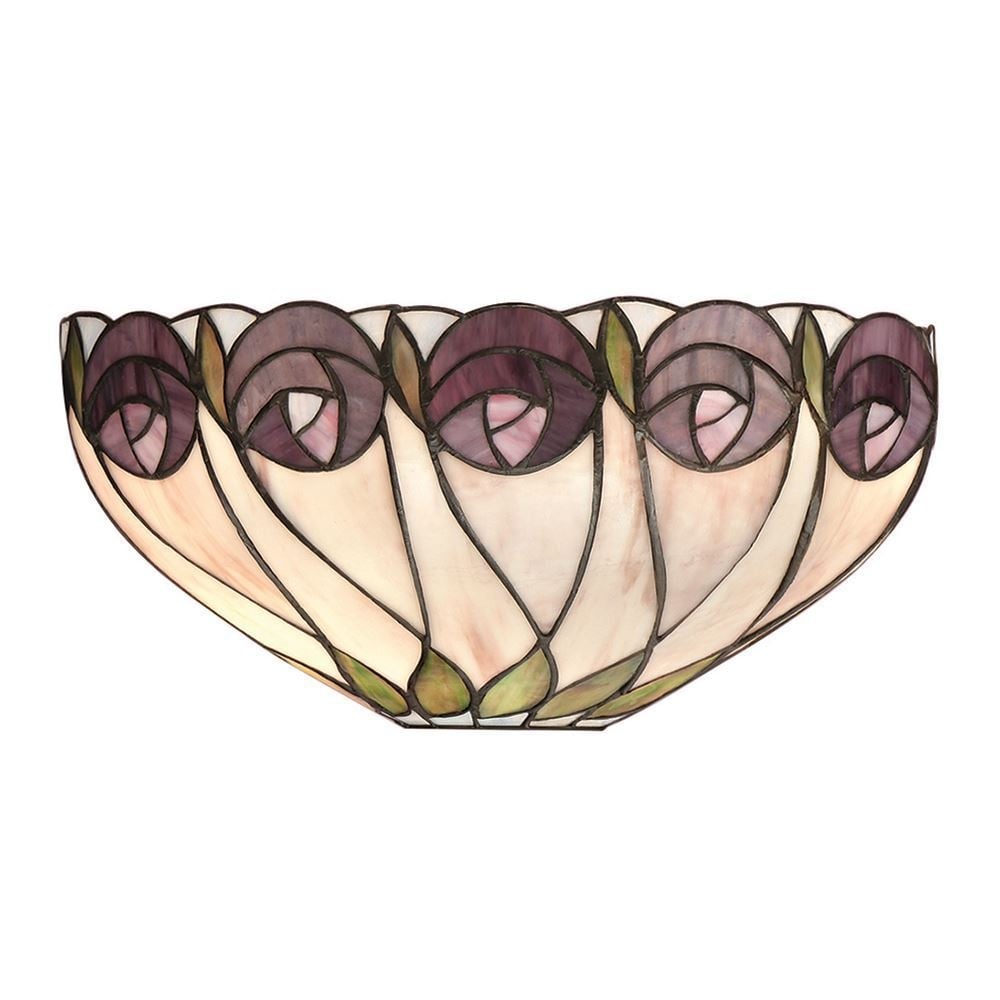 Hutchinson Tiffany Single Wall Light With Rose Design 64178