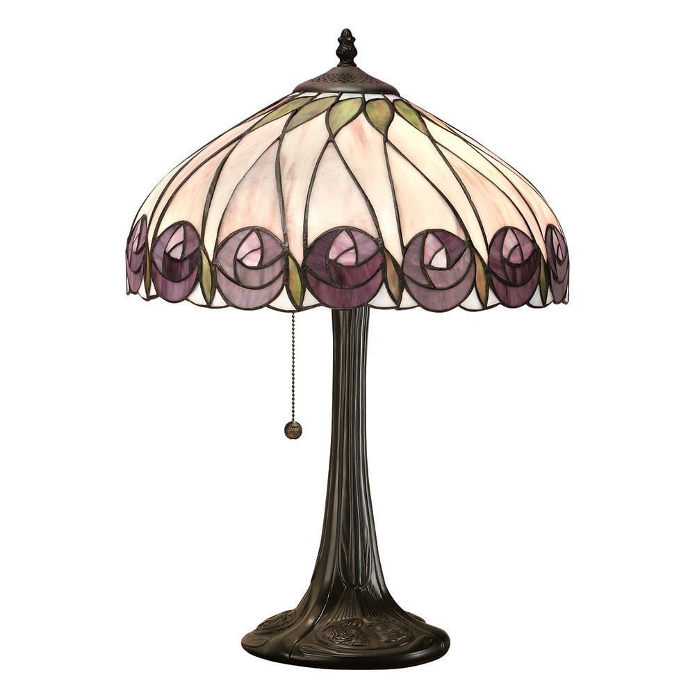 Hutchinson Tiffany Medium Table Lamp With Rose Design 64177