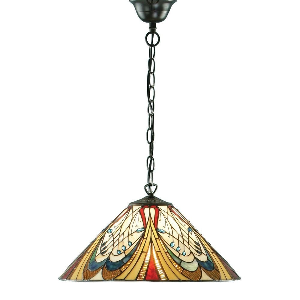 Hector Tiffany Medium Ceiling Pendant Light In Art Nouveau Style 64162