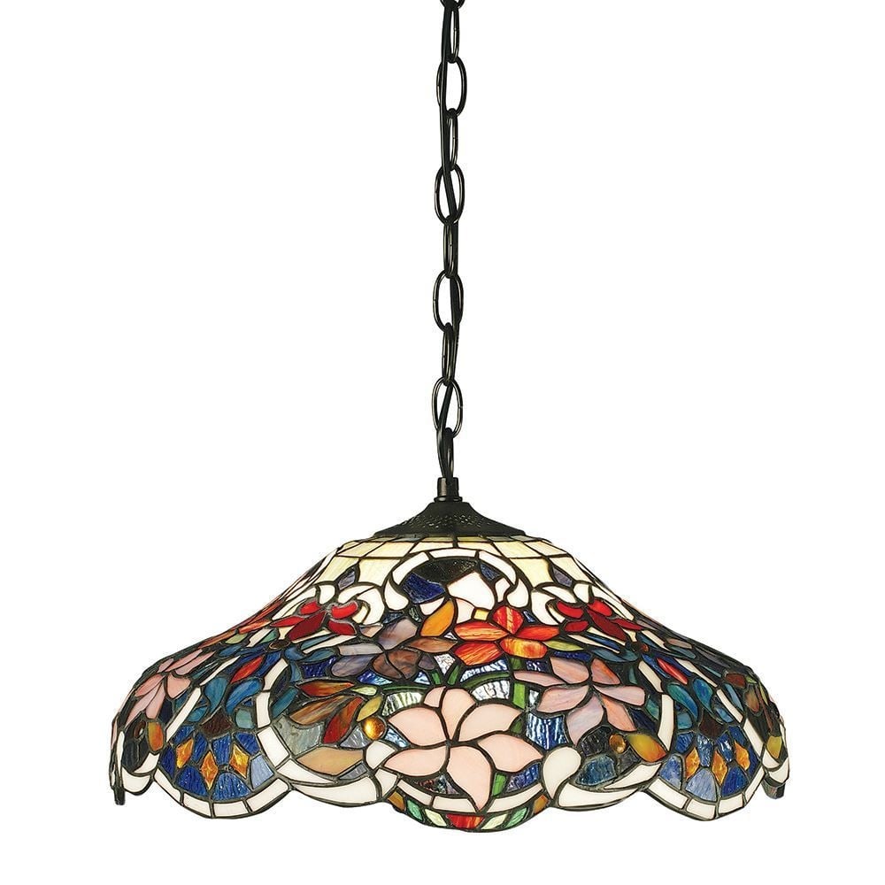 Sullivan Tiffany Medium Ceiling Pendant Light In Floral Design 64325