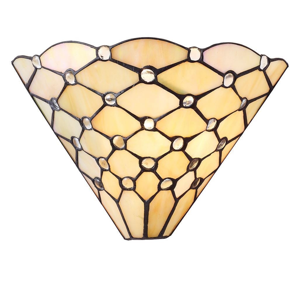 Pearl Traditional Tiffany Wall Light With Geometric Design 64302