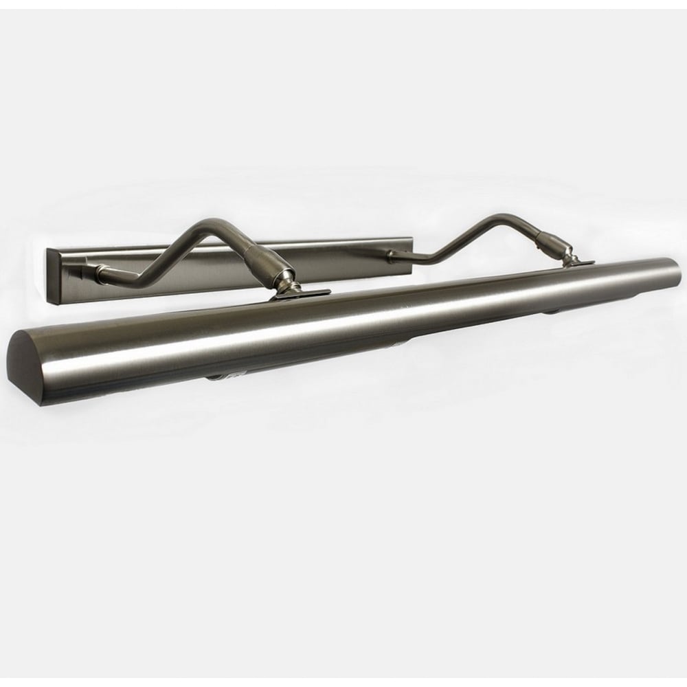 56cm Large Twin Arm Adjustable Picture Light In Satin Silver