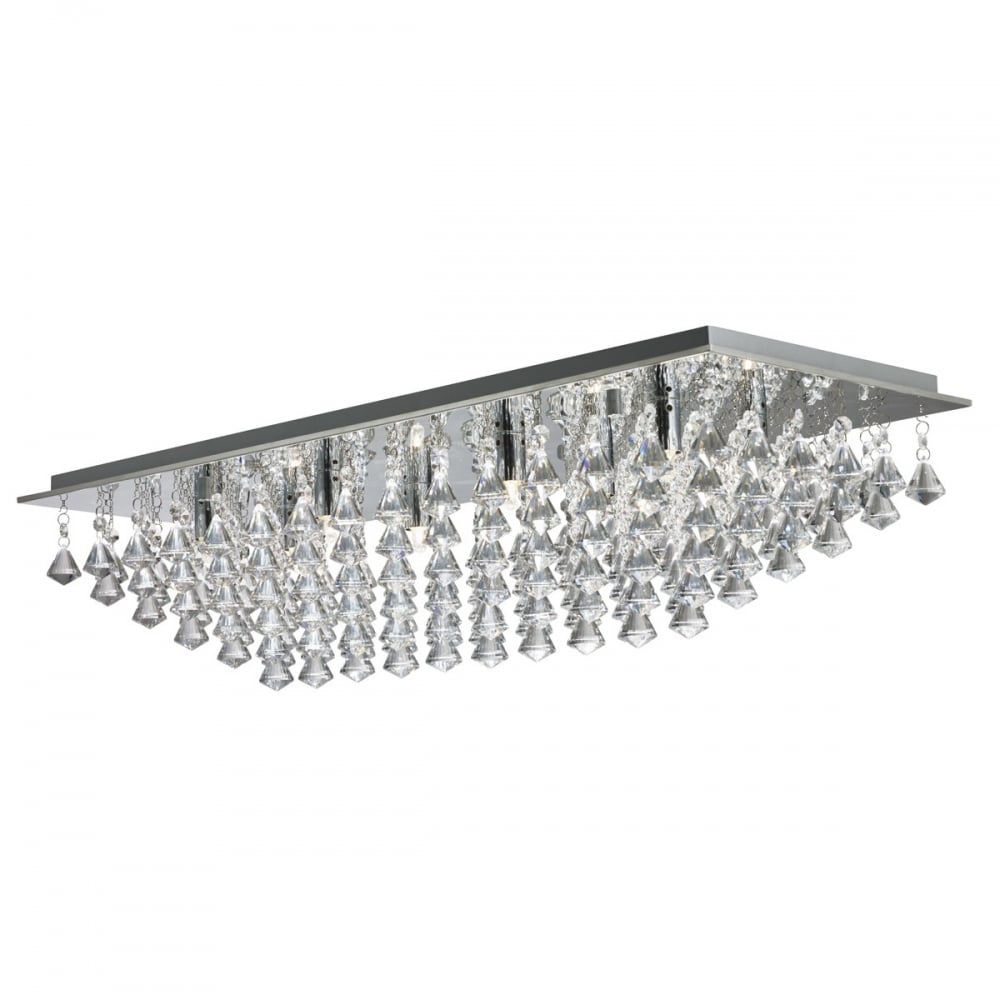 Hanna 8 Light Crystal Flush Ceiling Light In Chrome Finish 7828-8CC