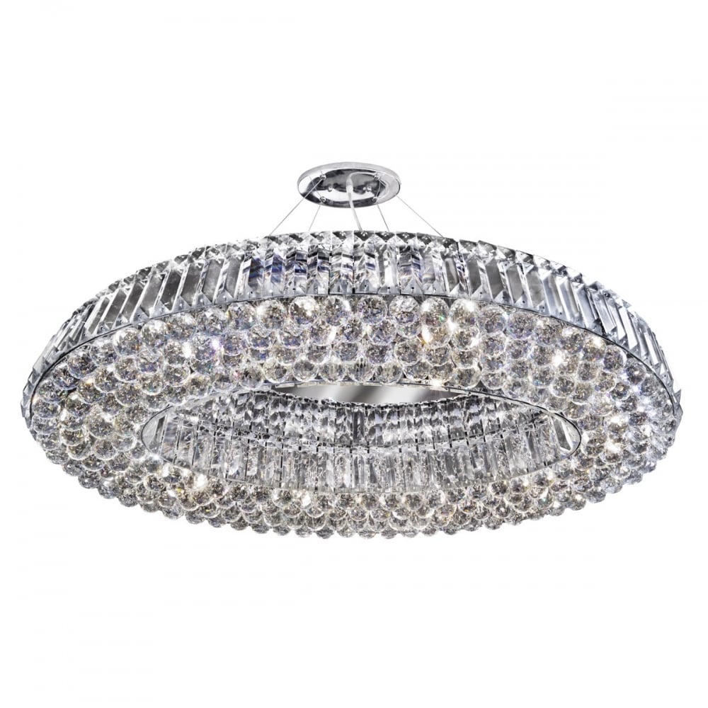 Vesuvius Stylish 10 Light Oval Crystal Pendant In Chrome Finish 9291CC