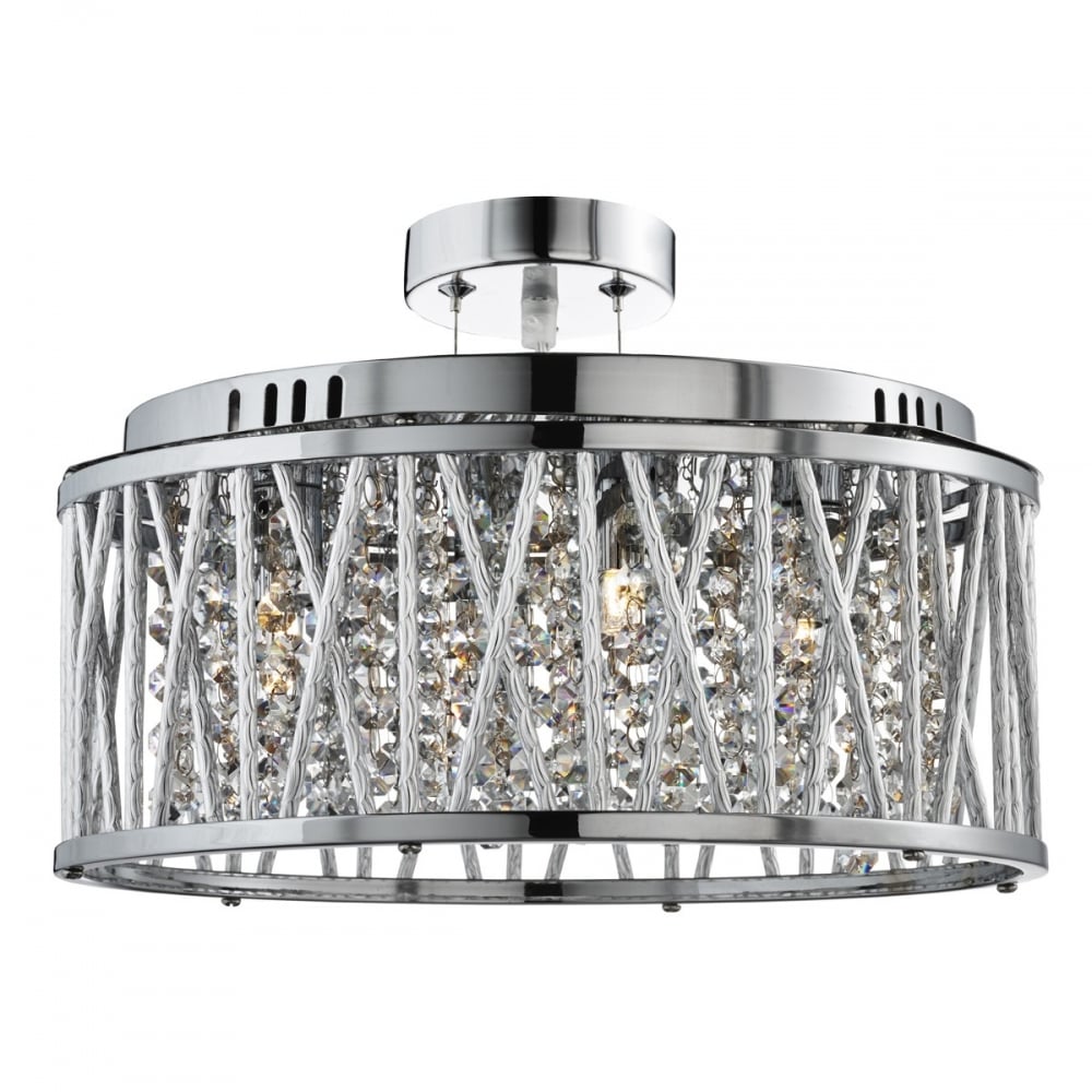 Elise 5 Light Crystal Ceiling Pendant Light In Chrome Finish 8335-5CC