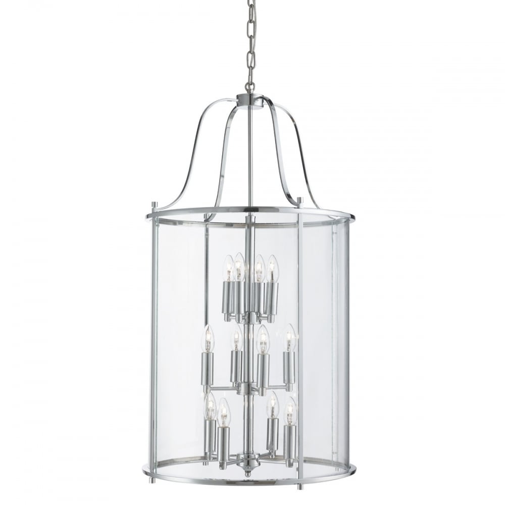 Victorian 12 Light Ceiling Lantern In Chrome Finish 30612-12CC