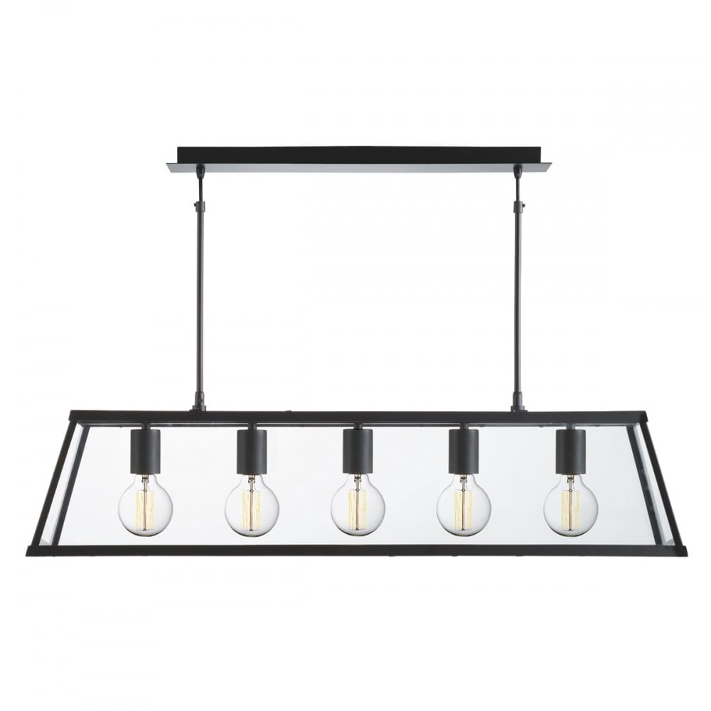 Voyager 5 Light Ceiling Bar Pendant In Matt Black Finish 4614-5BK