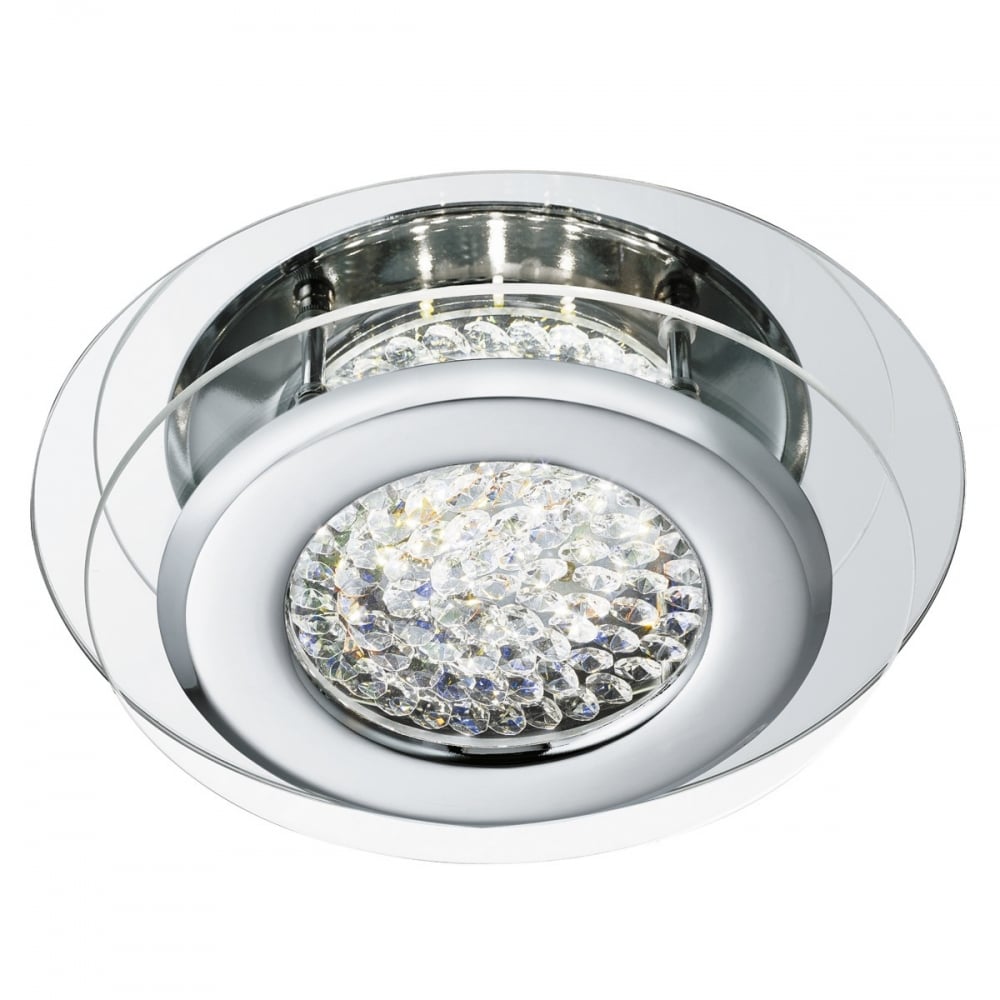 Vesta Elegant LED Crystal Flush Ceiling Light In Chrome Finish 1692CC