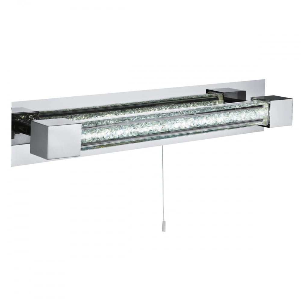 Bathroom LED Crystal Glass Wall Light In Chrome Finish IP44 6664CC