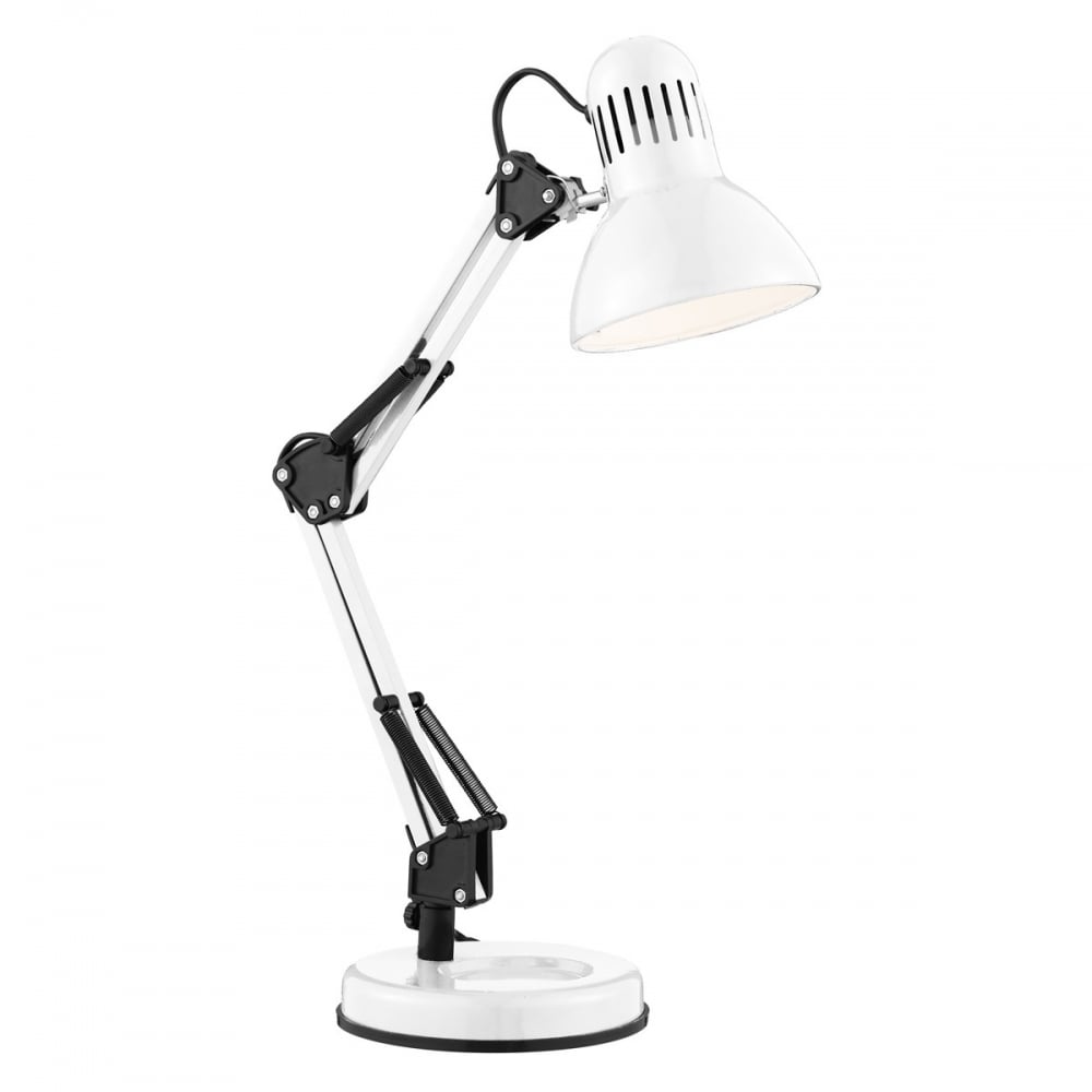 Adjustable Desk Lamp In Shiny White Finish 2429WH