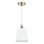 Laura Ashley Porcelain Pendant Cream and Antique Brass LA3756731-Q