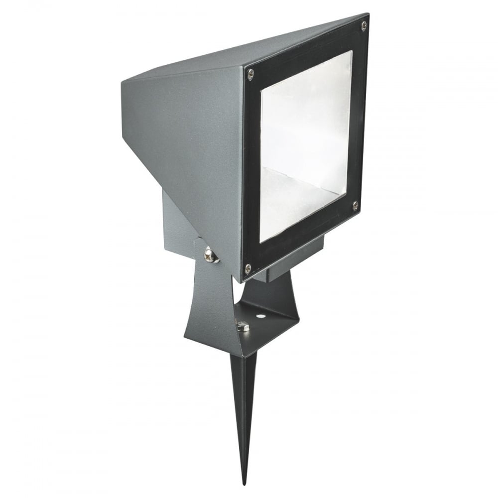 Outdoor Rectangular Spike Garden Light In Grey Finish IP44 0152GY