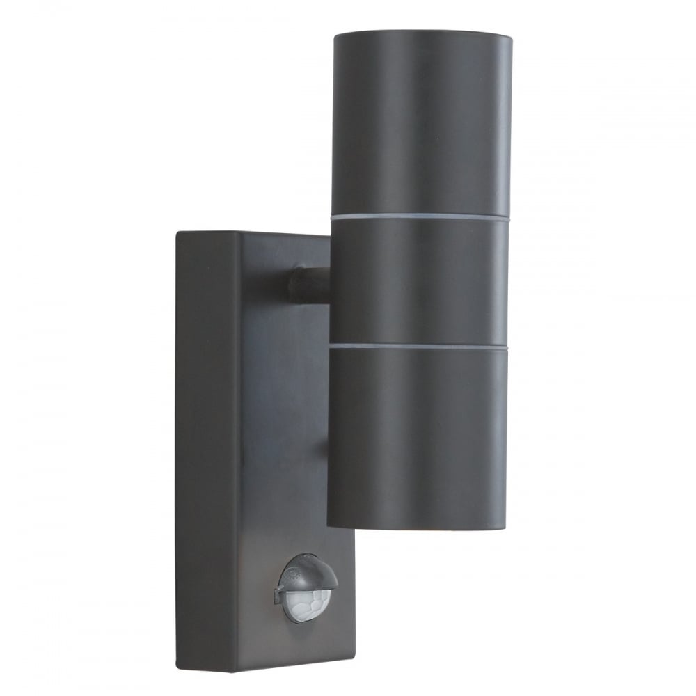 Outdoor PIR Wall Light In Black Finish IP44 7008-2BK-LED