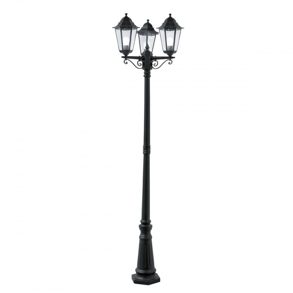 Alex Outdoor 3 Light Post Lamp In Black Finish IP44 82540BK
