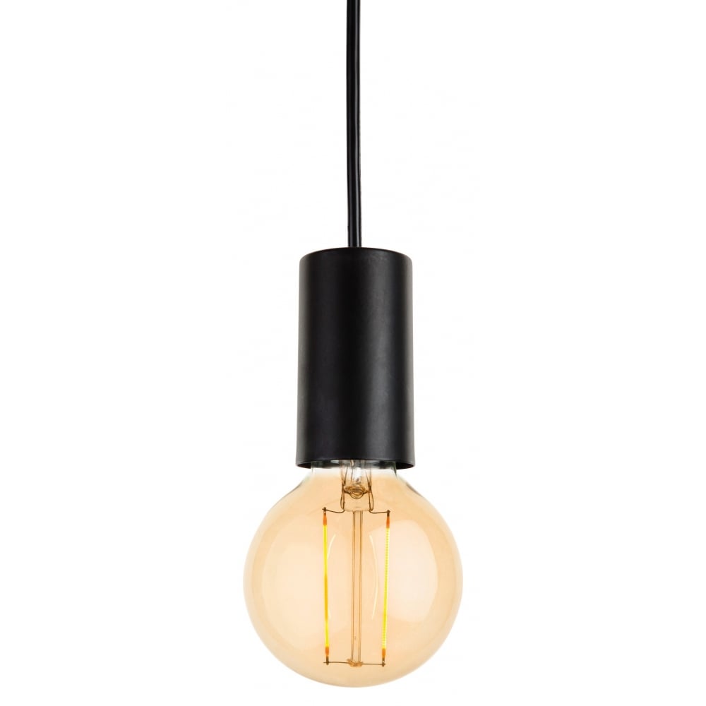 Berkeley Vintage LED Ceiling Pendant Light In Black Finish 5927BK