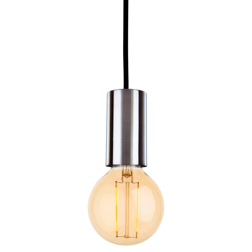 Berkeley Vintage LED Ceiling Pendant Light In Brushed Steel Finish 5927BS