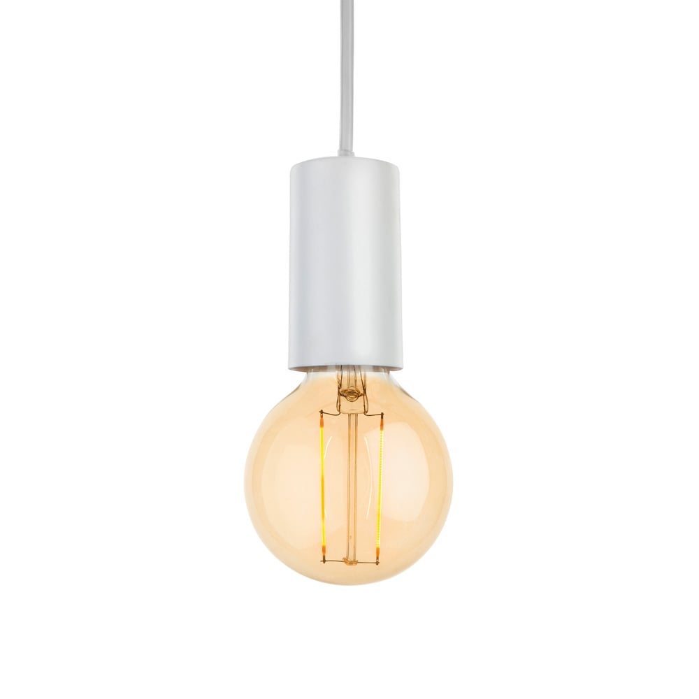 Berkeley Vintage LED Ceiling Pendant Light In White Finish 5927WH