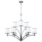 Prospect Park 9 Light Chandelier In Satin Nickel And Chrome Finish FE/PROSPECTPK9