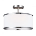 Prospect Park Semi Flush Ceiling Light In Satin Nickel And Chrome Finish FE/PROSPECTPK/SF