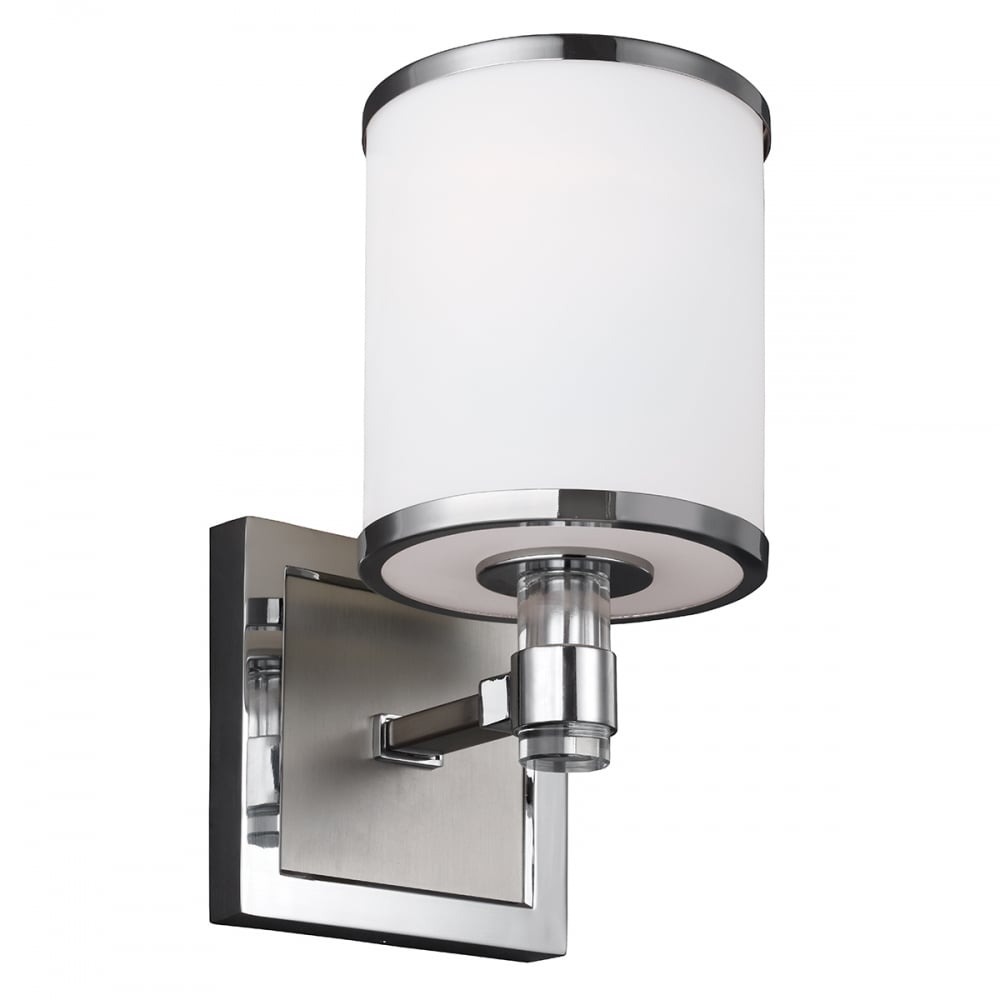 Prospect Park Wall Light In Satin Nickel And Chrome Finish FE/PROSPECTPK1