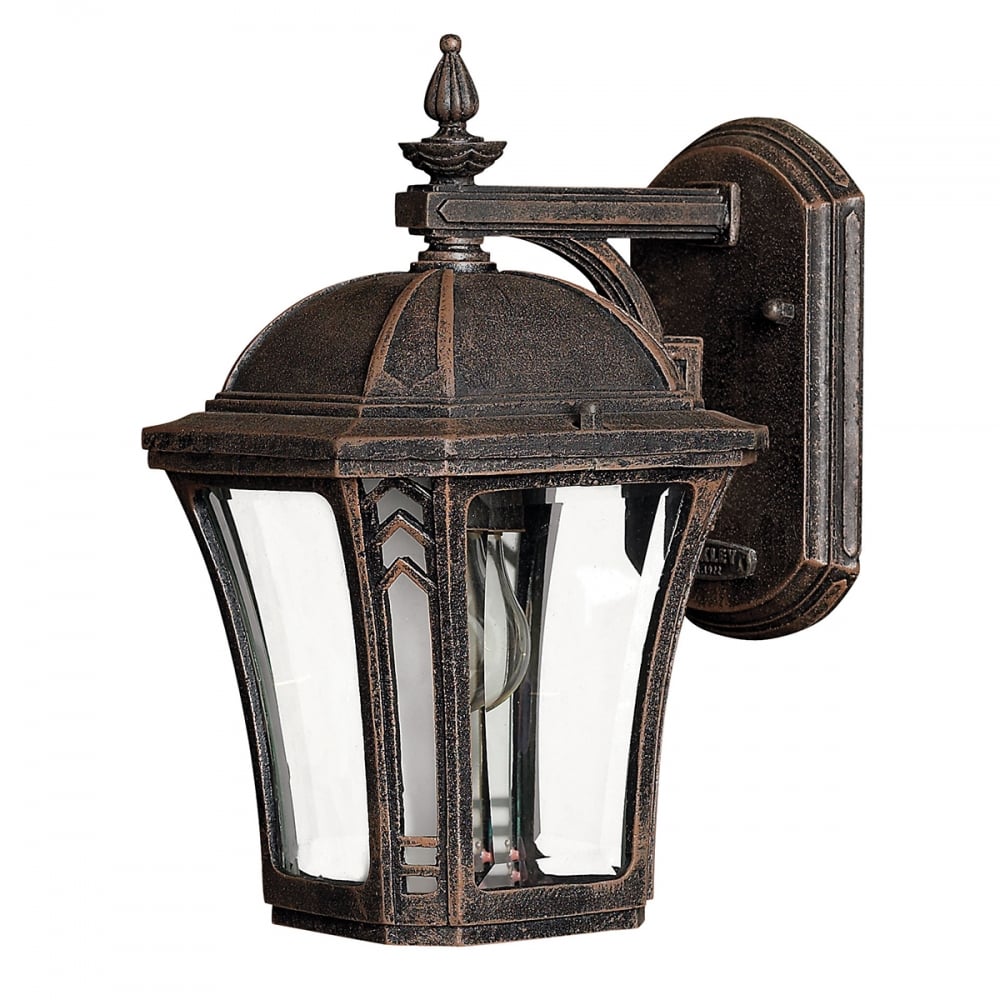 Wabash Outdoor Small Wall Lantern In Mocha Finish IP44 HK/WABASH2/S