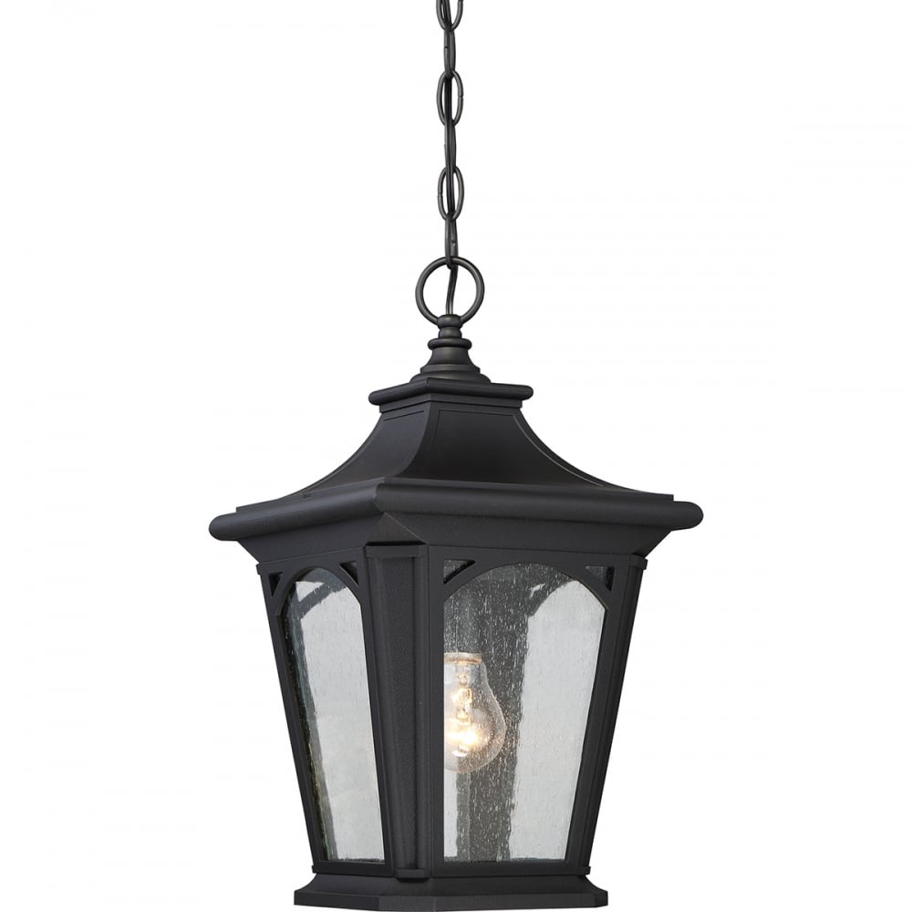 Bedford Outdoor Small Chain Lantern In Mystic Black Finish IP44 QZ/BEDFORD8/S