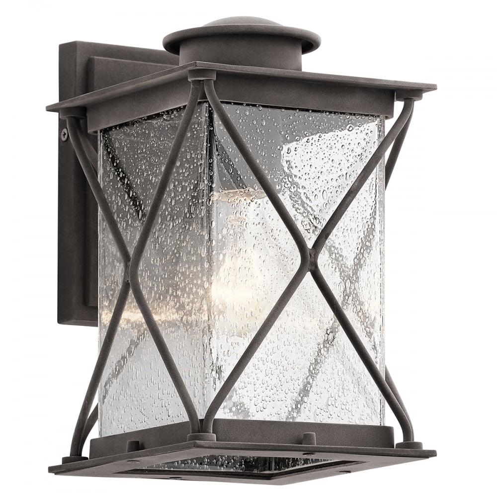 Argyle Small Outdoor Wall Light In Weathered Zinc Finish IP44 KL/ARGYLE2/S