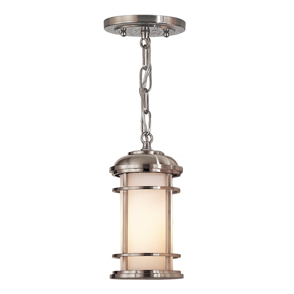 Lighthouse Outdoor Small Ceiling Lantern In Brushed Steel Finish FE/LIGHTHOUSE8/S