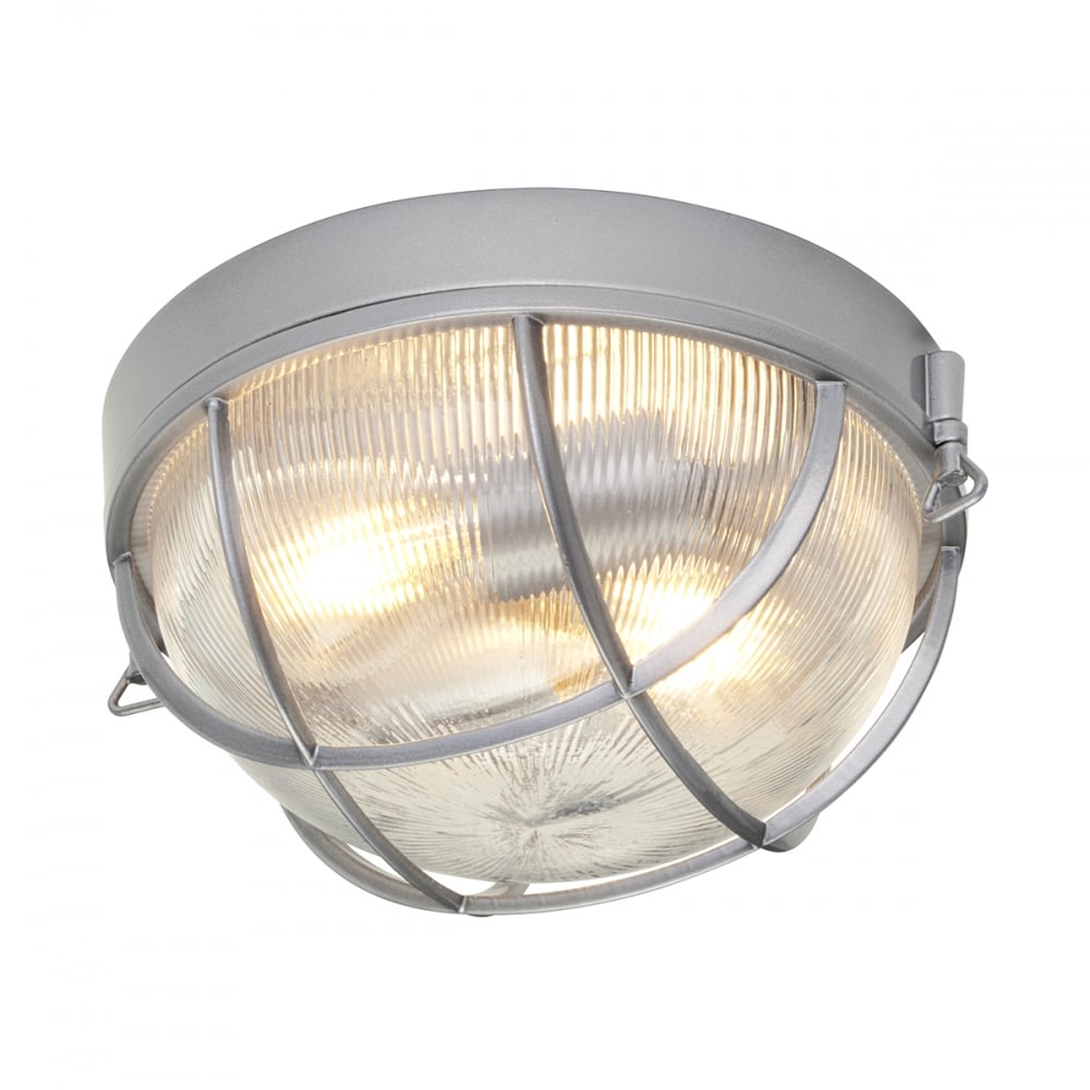 Marina Outdoor Flush Ceiling Light In Hematite Finish HK/MARINA/F