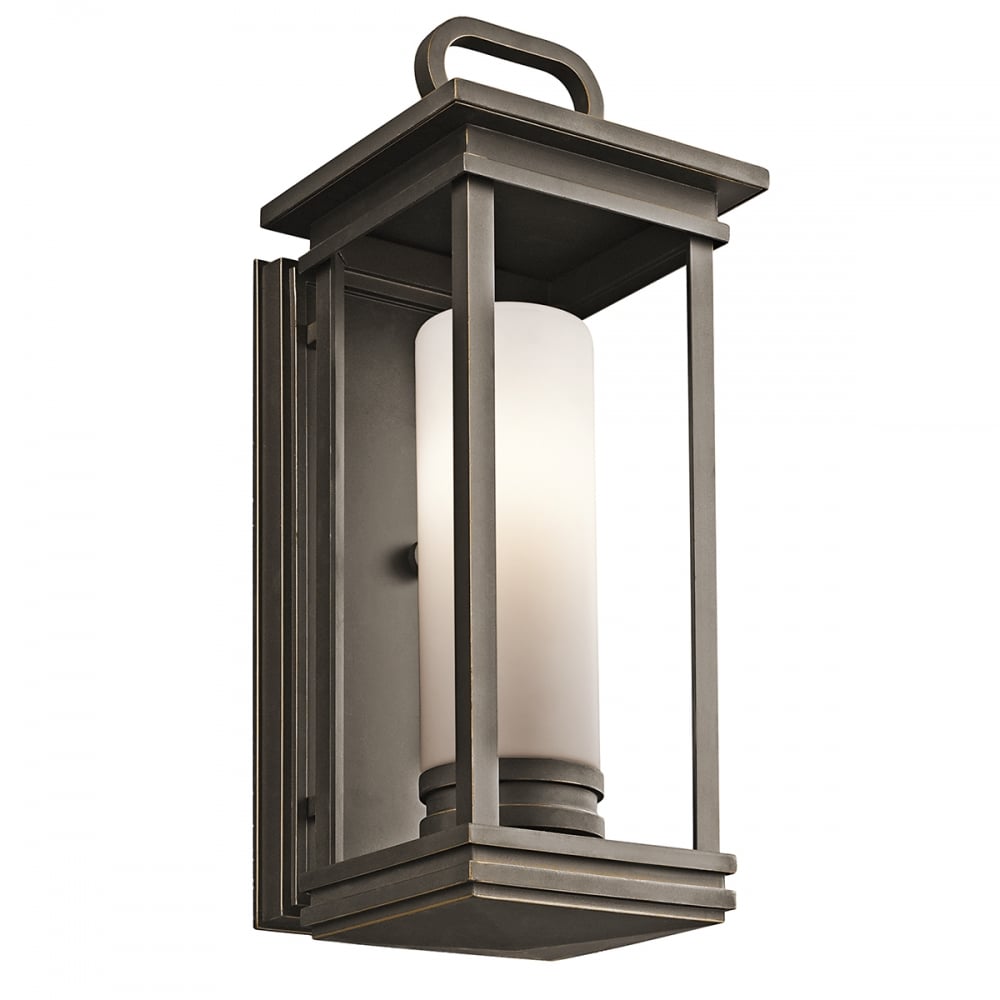 South Hope Outdoor Medium Wall Lantern In Rubbed Bronze Finish IP44 KL/SOUTH HOPE/M