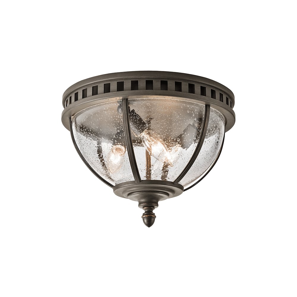Halleron Outdoor Flush Ceiling Light In Londonderry Finish KL/HALLERON/F