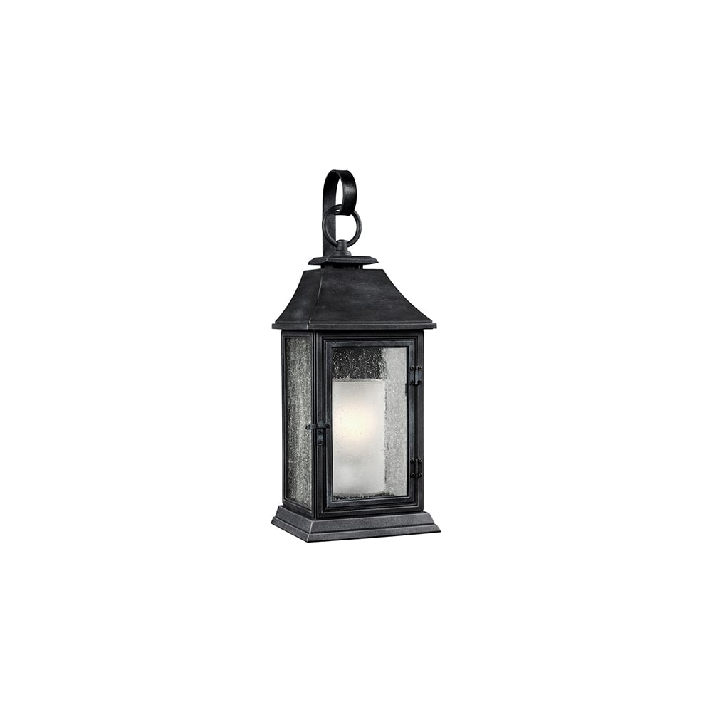Shepherd Outdoor Large Wall Lantern In Dark Weathered Zinc FE/SHEPHERD/2L