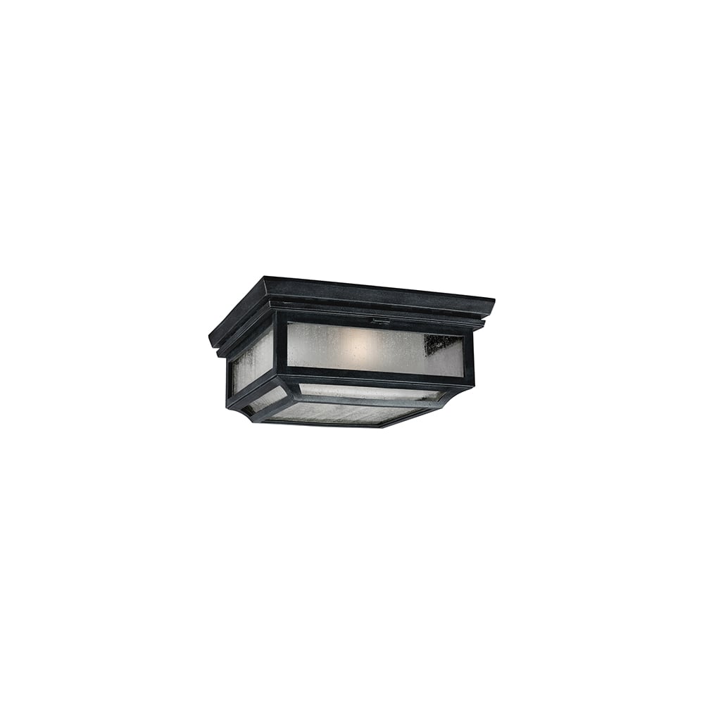 Shepherd Outdoor Flush Ceiling Lantern In Dark Weathered Zinc FE/SHEPHERD/F
