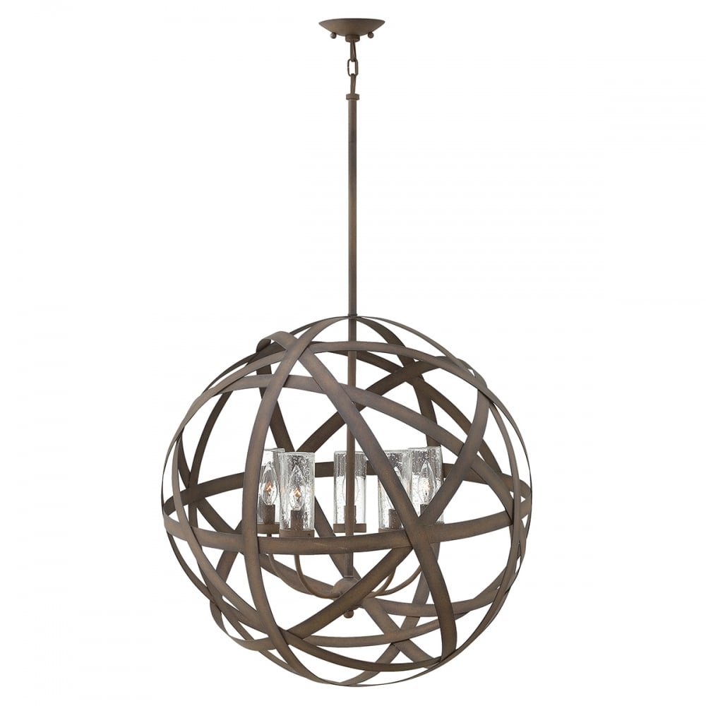 Carson Outdoor Large Ceiling Chandelier In Vintage Iron Finish HK/CARSON/5P